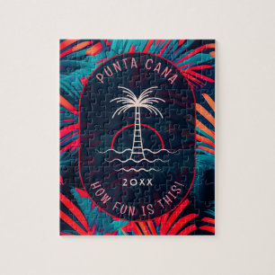 Puzzle Punta Cana Beach fiesta Palm tree hoja al atardece