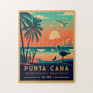 Puzzle Punta Cana DR Retro Sunset Souvenirs de los años 6