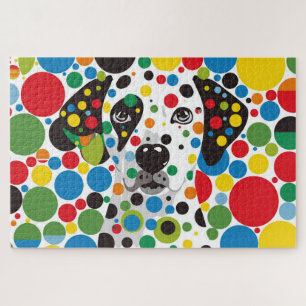 Puzzle Puntos Coloridos y Perro Dálmata