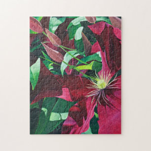 Puzzle Purple Clematis Floral