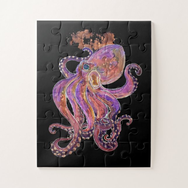 Puzzle Purple Deep Sea Kraken (Vertical)