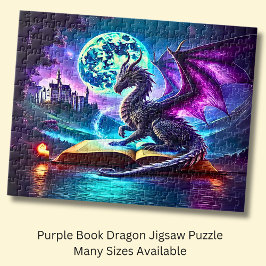 Puzzle Purple Dragon Reading Book Blue Moon