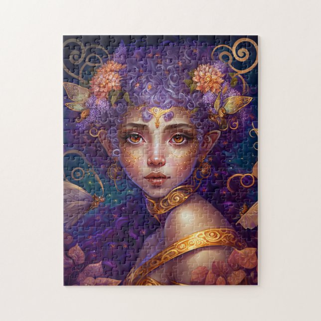 Puzzle Purple Elf Fantasy Art (Vertical)