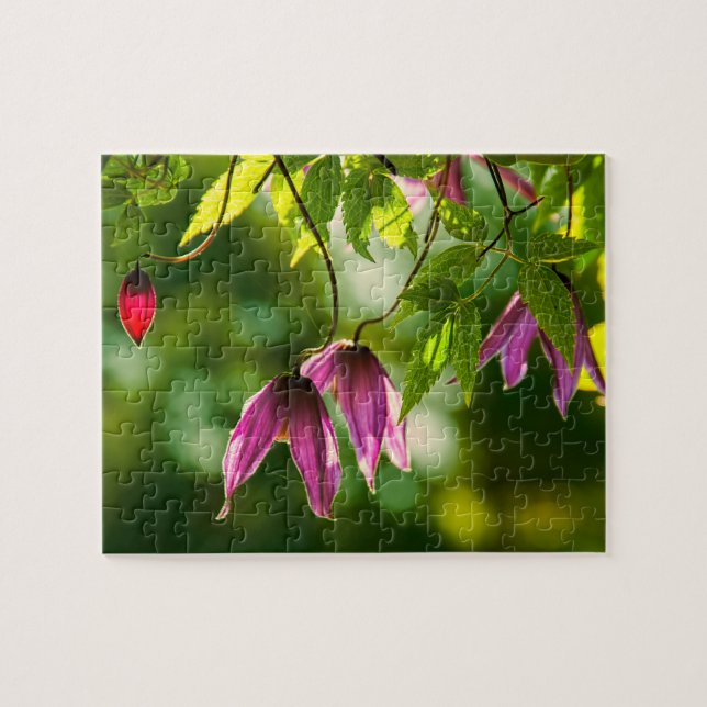 Puzzle Purple green lush plants flowers greenery (Horizontal)