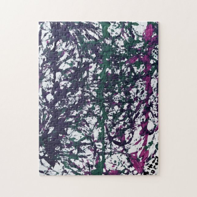 Puzzle Purple, Green, Pink, Marble artwork (Vertical)