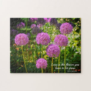 Puzzle Purple Group of Allium Flowers Motivational Quote