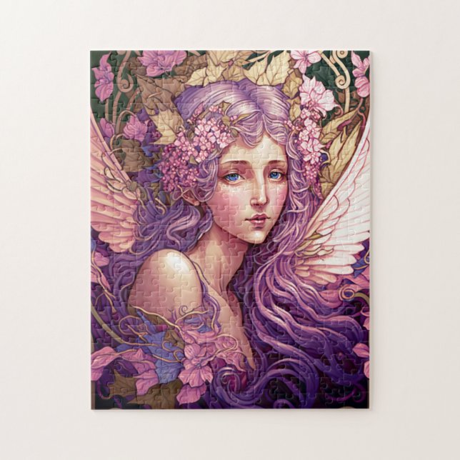 Puzzle Purple Hair Fairy Angel Fantasy Art (Vertical)
