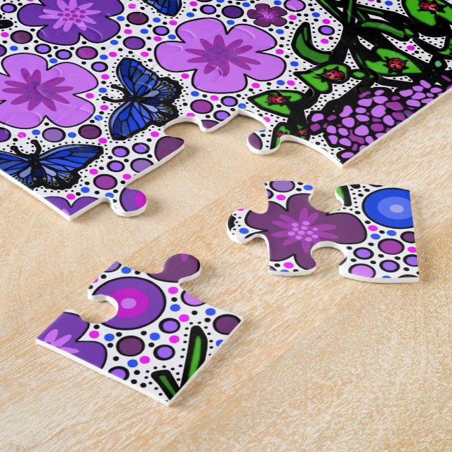 Puzzle Purple Lilacs Karner Mariposas azules Símbolos NH (Lado)