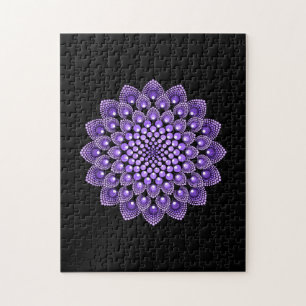 Puzzle Purple Mandala Round Gypsy Indian Bohemian Gift