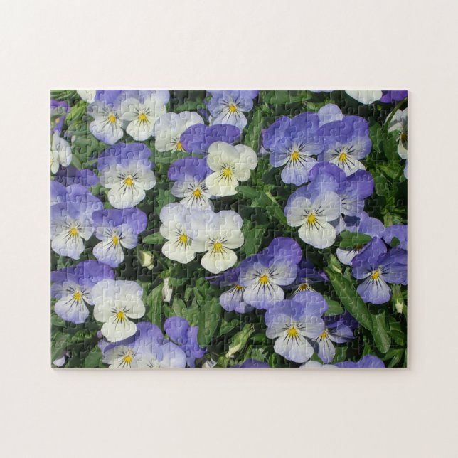Puzzle Purple Pansies Garden Floral (Horizontal)