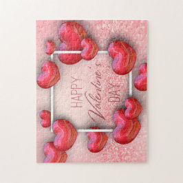 Puzzle Purpurina de corazones 3D del Día de San Valentín 