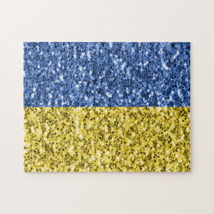 Puzzle Purpurina de la bandera azul amarilla de Ucrania c