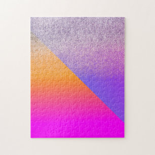 Puzzle Purpurina de triángulo geométrico súper brillante 