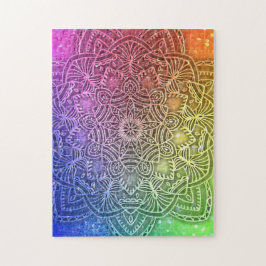 Puzzle Purpurina Mandala Hologram Bright Rainbow