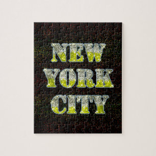 Puzzle Purpurinas de Oro Plateado de Nueva York