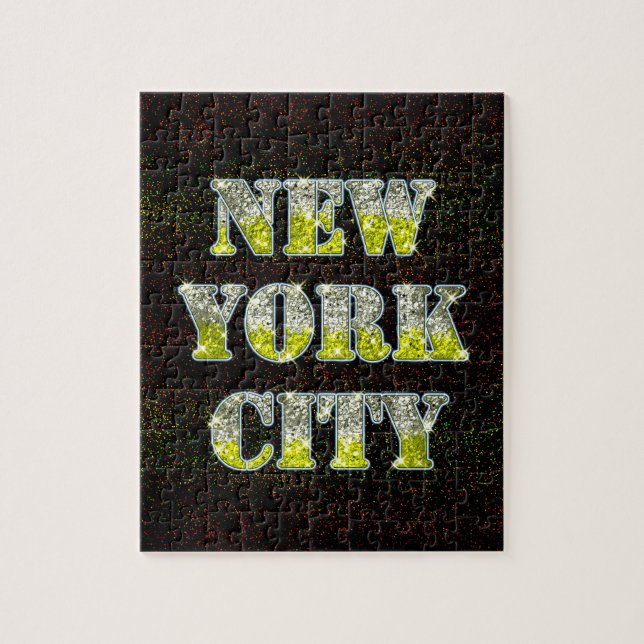 Puzzle Purpurinas de Oro Plateado de Nueva York (Vertical)
