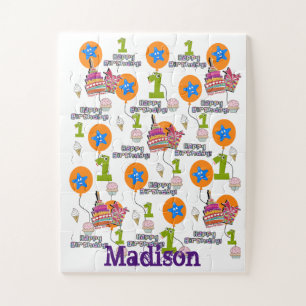 Puzzle Puzzles, Feliz Primer Cumpleaños, #1 Cumpleaños Bl