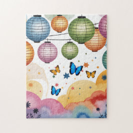Puzzle PUZZLES: PARA NIÑOS: Linternas y mariposas rompeca