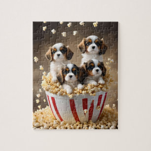 Puzzle Quads Cavalier Puppies Españoles En El Cachorro,