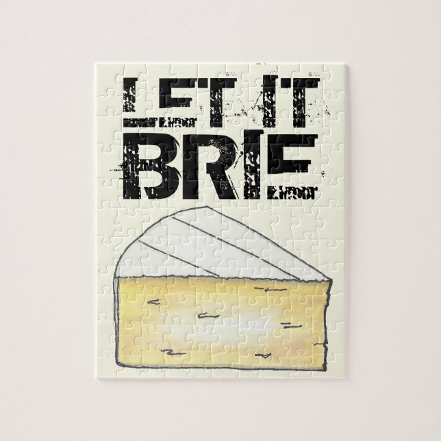 Puzzle Que Brie (Be) Creamy French Cheese Wedge Foodie (Vertical)