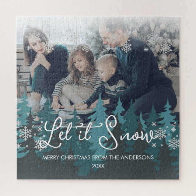 Puzzle Que La Nieve | Foto familiar de árboles verdes Ver (Vertical)