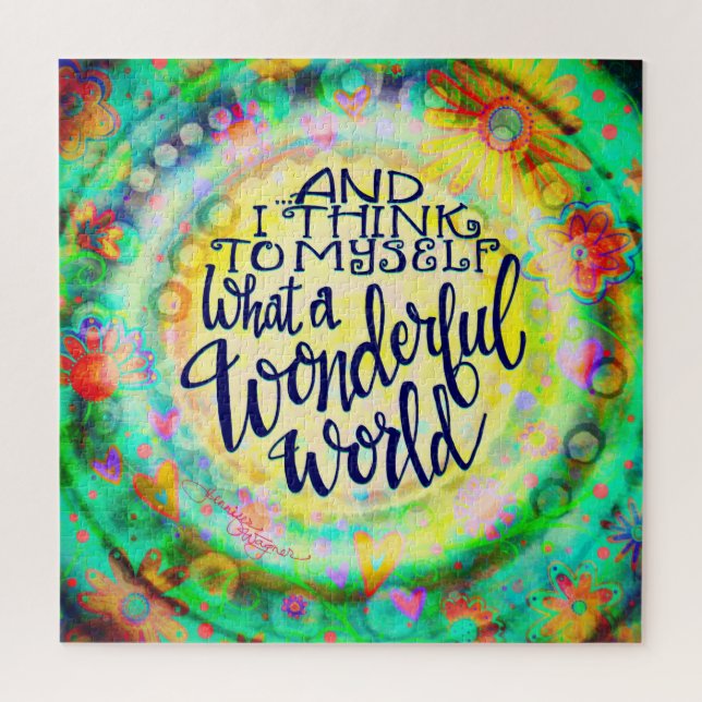 Puzzle Qué mundo maravilloso Bonito floral moda diversión (Vertical)