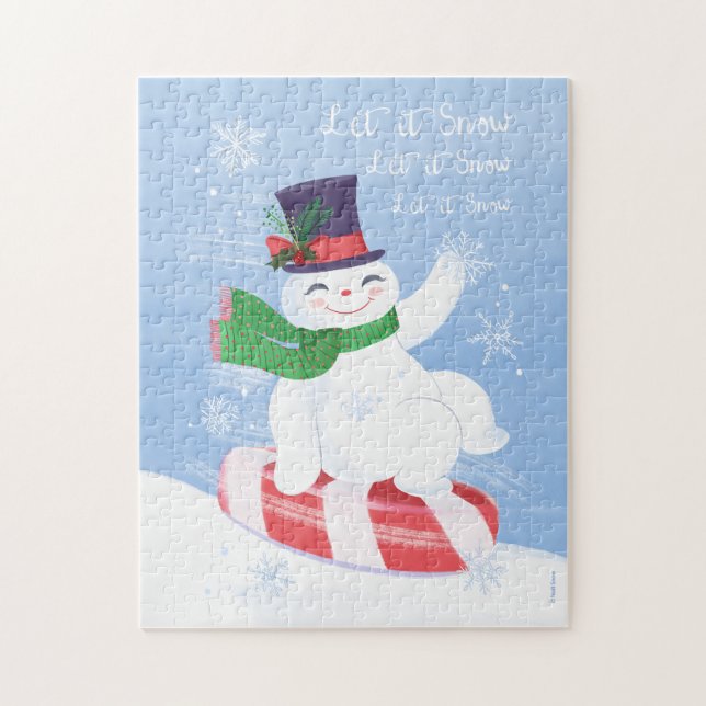 Puzzle Que nieve, hombre de nieve y menta pimienta (Vertical)