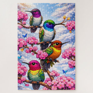 Puzzle Quebra-Cabeça(Puzzle)Lindas Cores dos Beija-Flores