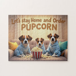 Puzzle Quedémonos en casa y ordenemos perros de caricatur