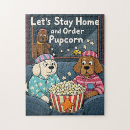 Puzzle Quedémonos en casa y ordenemos perros de caricatur