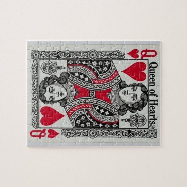 PUZZLE QUEEN OF HEARTS CARD (Horizontal)
