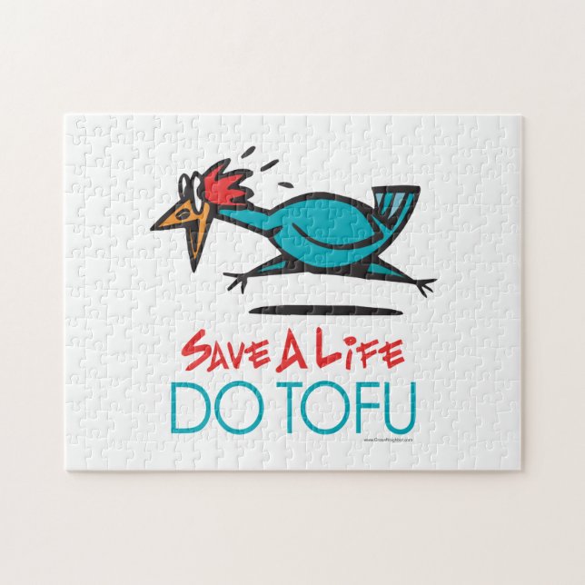 Puzzle Queso de soja vegetariano divertido (Horizontal)