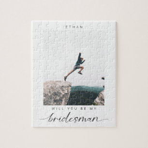 Puzzle ¿Quieres ser mi Bridesman Minimalista Foto Moderna