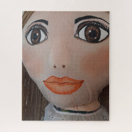 Puzzle Quiet Gaze — Handcrafted Festival Figure in Flores