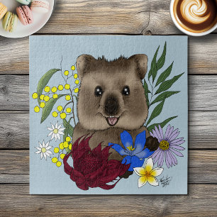 Puzzle Quokka Feliz Australia Floral Azul
