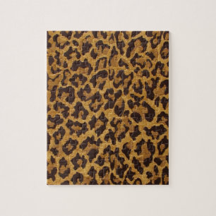 Puzzle RAB Rockabilly Estampado Leopardo Marrón Dorado
