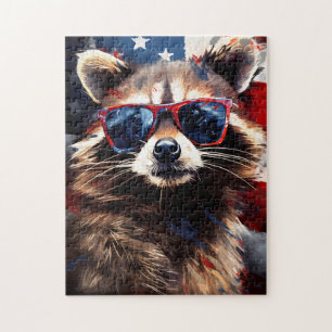 Puzzle Raccoon 4 de julio Día de la Independencia