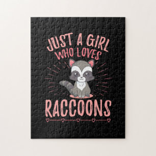 Puzzle Raccoon Lover Sólo un Chica que ama el mapache