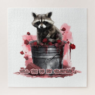 Puzzle Raccoon ¿Serás mi San Valentín?