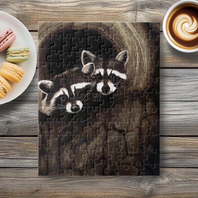 Puzzle Raccoons Brown Cute Tree (Subido por el creador)