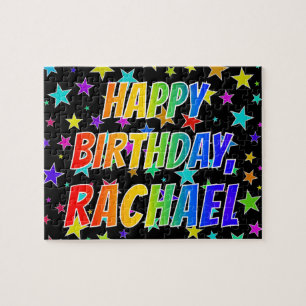 Puzzle "RACHAEL" Nombre, Diversión "FELIZ CUMPLEAÑOS"