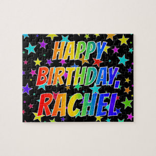 Puzzle "RACHEL" Nombre, Diversión "FELIZ CUMPLEAÑOS"