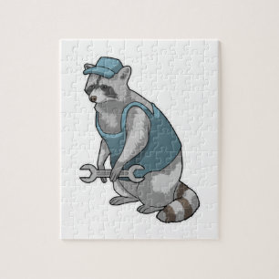 Puzzle Racoon como artesano con llave