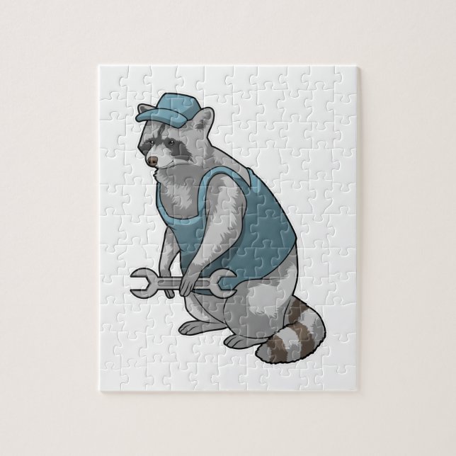 Puzzle Racoon como artesano con llave (Vertical)
