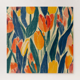 Puzzle Radiancia de Tulipanes en Primavera