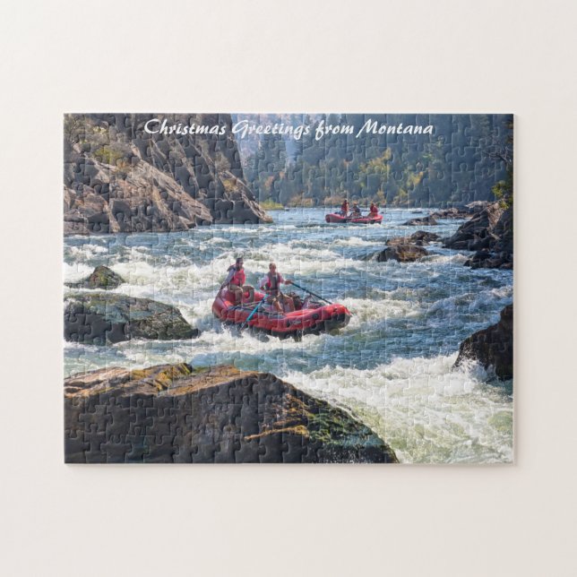 Puzzle Rafting Montana.Felicitaciones de Navidad (Horizontal)