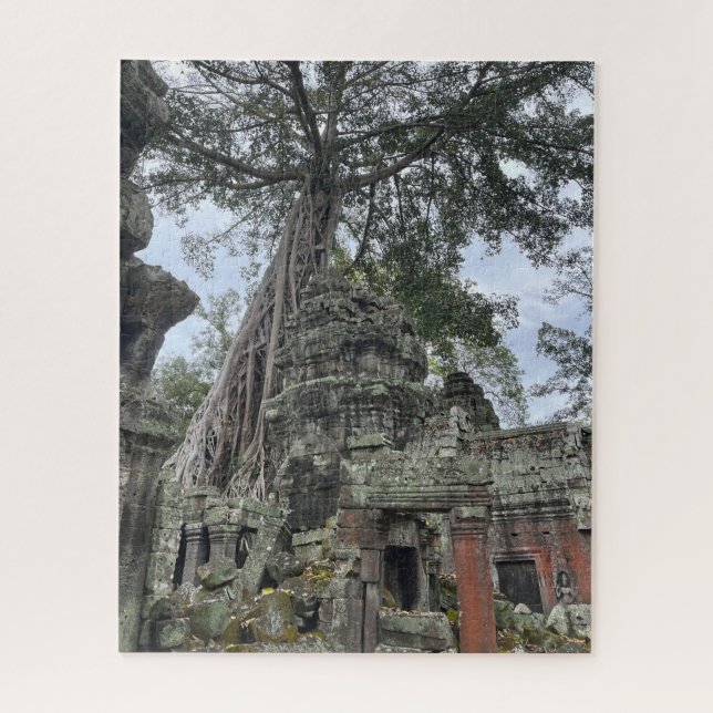 Puzzle Raíces cultivadas sobre Temple Ta Prohm Camboya (Vertical)