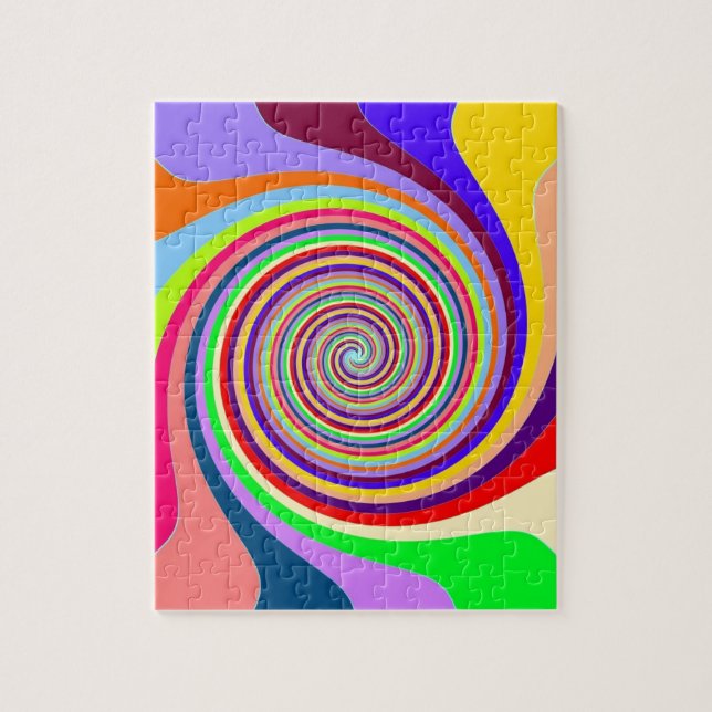 Puzzle Rainbow bright psychedelic pop art candy swirl (Vertical)