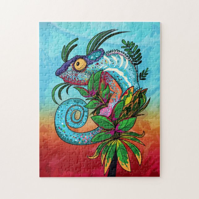 Puzzle Rainbow Chameleon (Vertical)