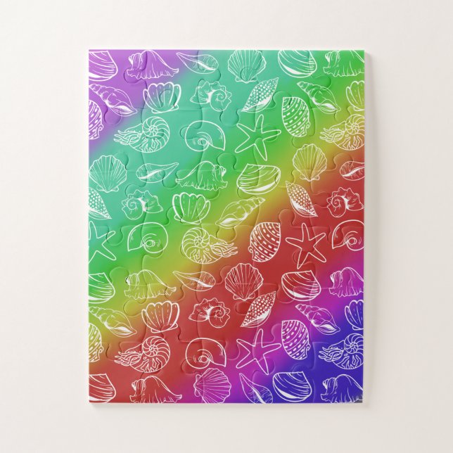 Puzzle Rainbow Shellfish Pattern 11" x 14" (Vertical)